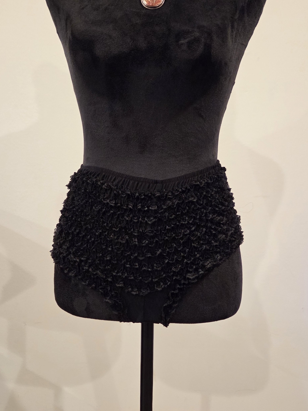 Black Ruffled High-Waist Women’s Shorts